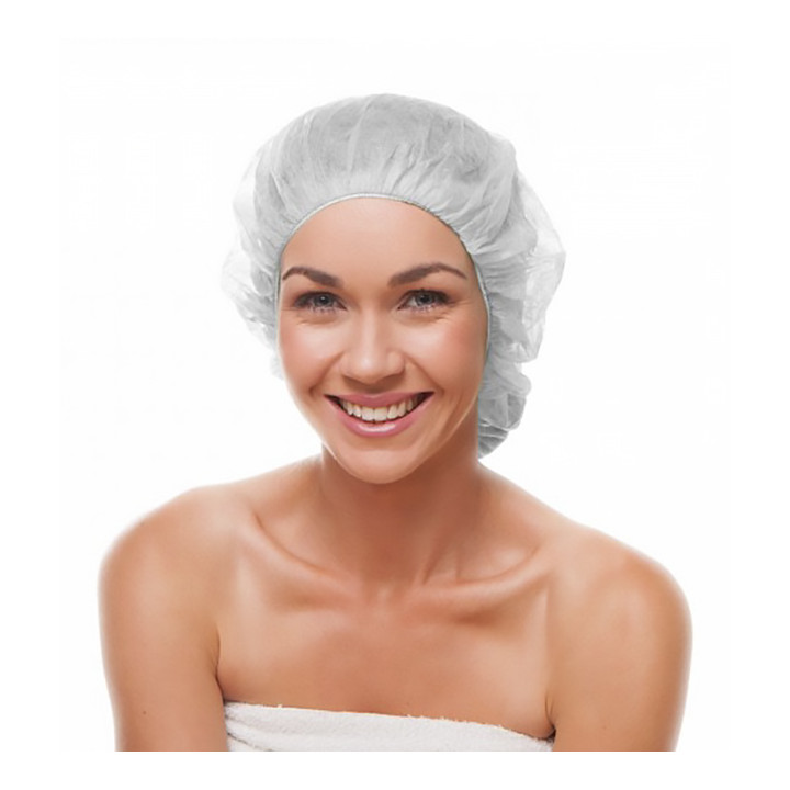 Disposable Bouffant Cap PP White Ø55cm (100 Units)  