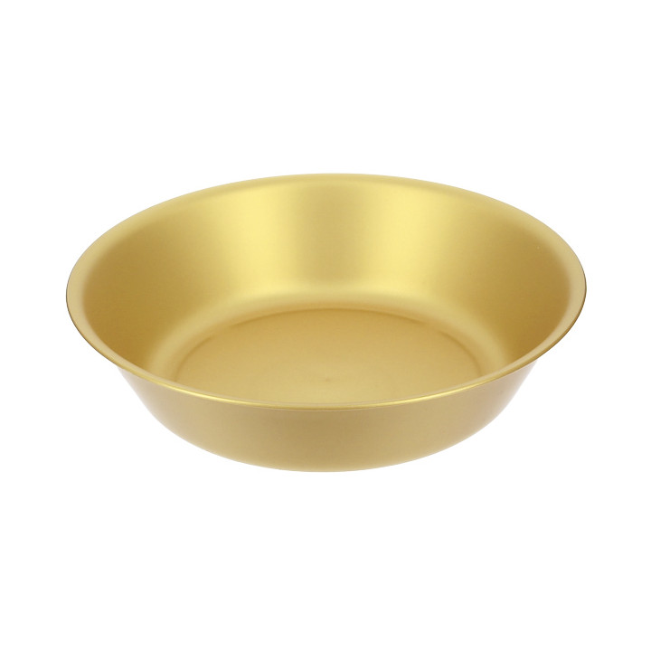Reusable Plate Durable PP Mineral Gold Ø18cm (54 Units)