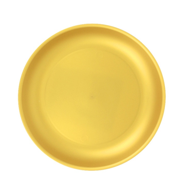 Reusable Plate Durable PP Mineral Gold Ø21cm (54 Units)