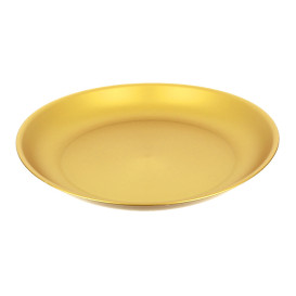 Reusable Plate Durable PP Mineral Gold Ø21cm (54 Units)