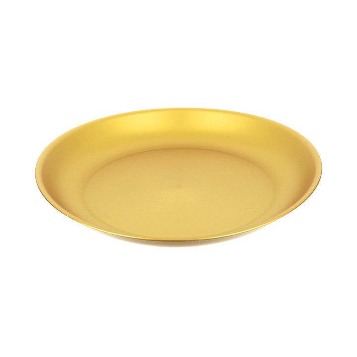 Reusable Plate Durable PP Mineral Gold Ø21cm (54 Units)