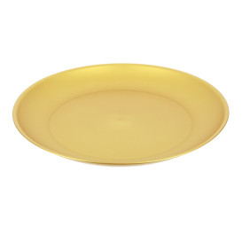 Reusable Plate Durable PP Mineral Gold Ø23,5cm (6 Units)