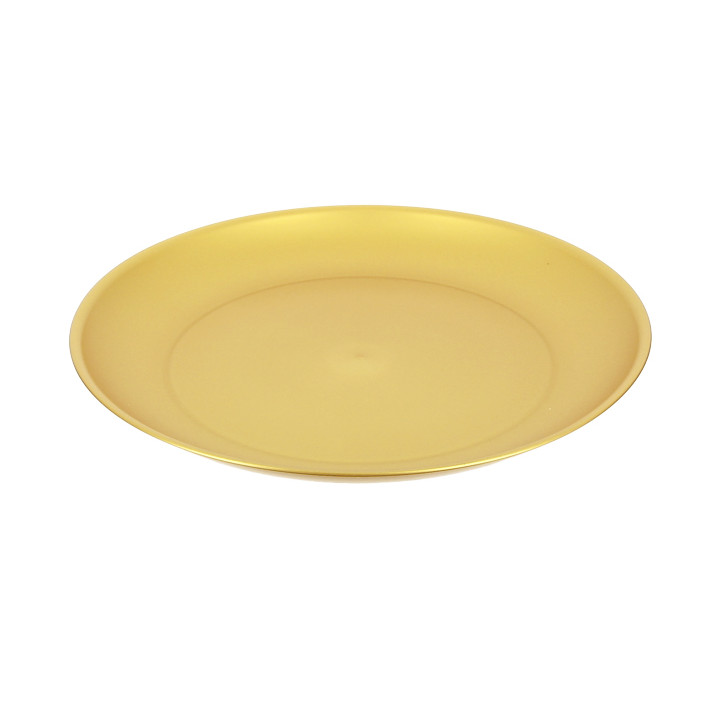 Reusable Plate Durable PP Mineral Gold Ø27,5cm (54 Units)