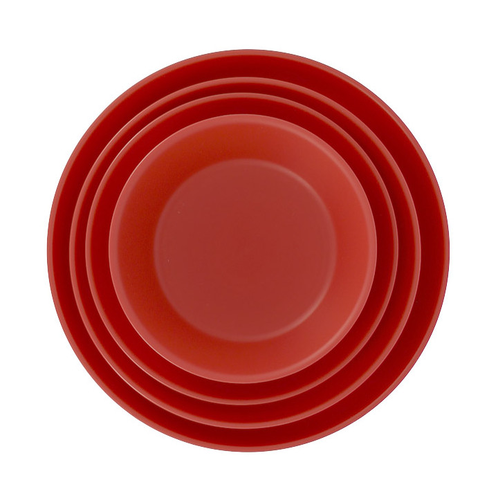 Reusable Plate Durable PP Mineral Red Ø21cm (6 Units)