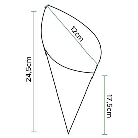 Paper Food Cone Grease-Proof "Times" 24cm 100g (250 Units)