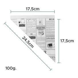 Paper Food Cone Grease-Proof "Times" 24cm 100g (2.000 Units)