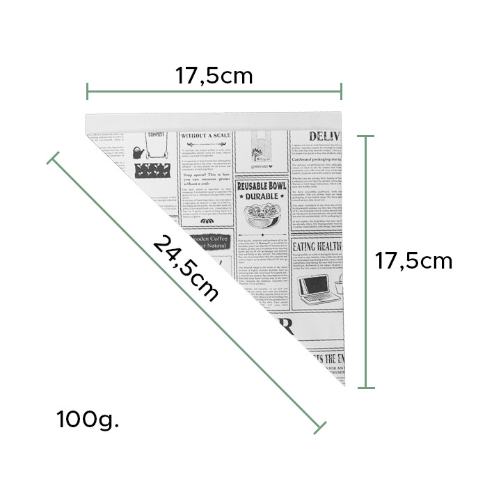 Paper Food Cone Grease-Proof "Times" 24cm 100g (2.000 Units)