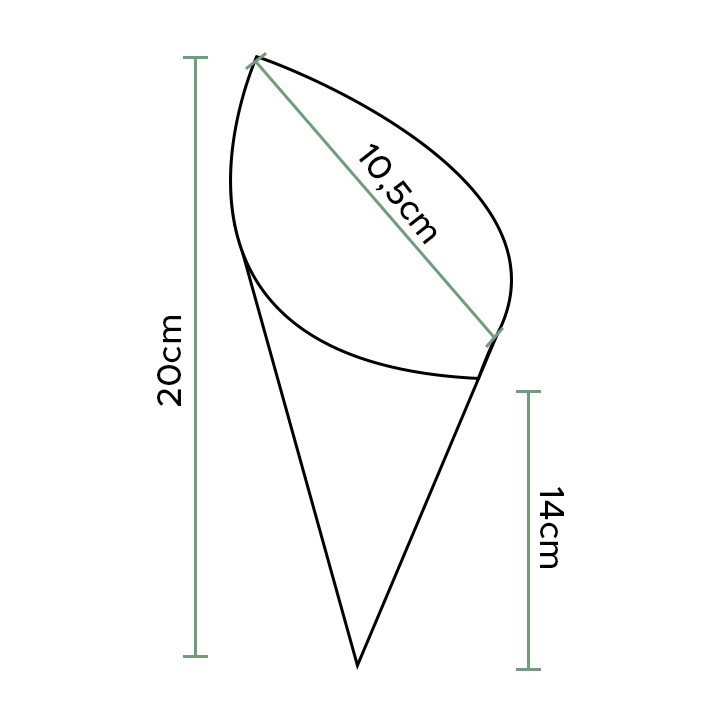 Paper Food Cone Grease-Proof "Times" 20cm 70g (2.000 Units)