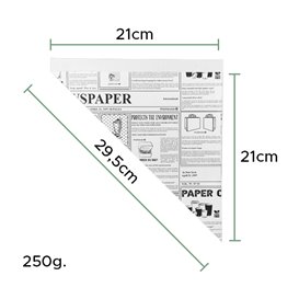 Paper Food Cone Grease-Proof "Times" 29,5cm 250g (250 Units)