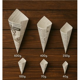 Paper Food Cone Grease-Proof "Times" 16cm 40g (2.000 Units)