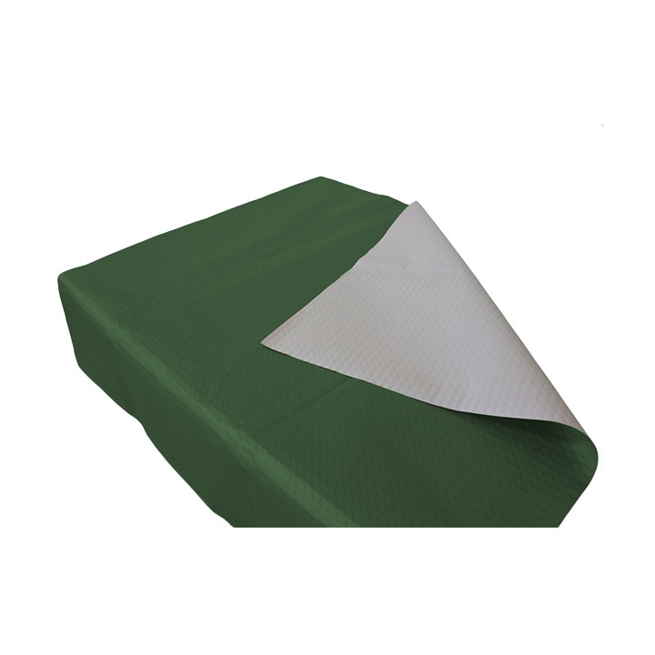 Pre-Cut Paper Tablecloth Green 40g 1,2x1,2m (300 Units)  