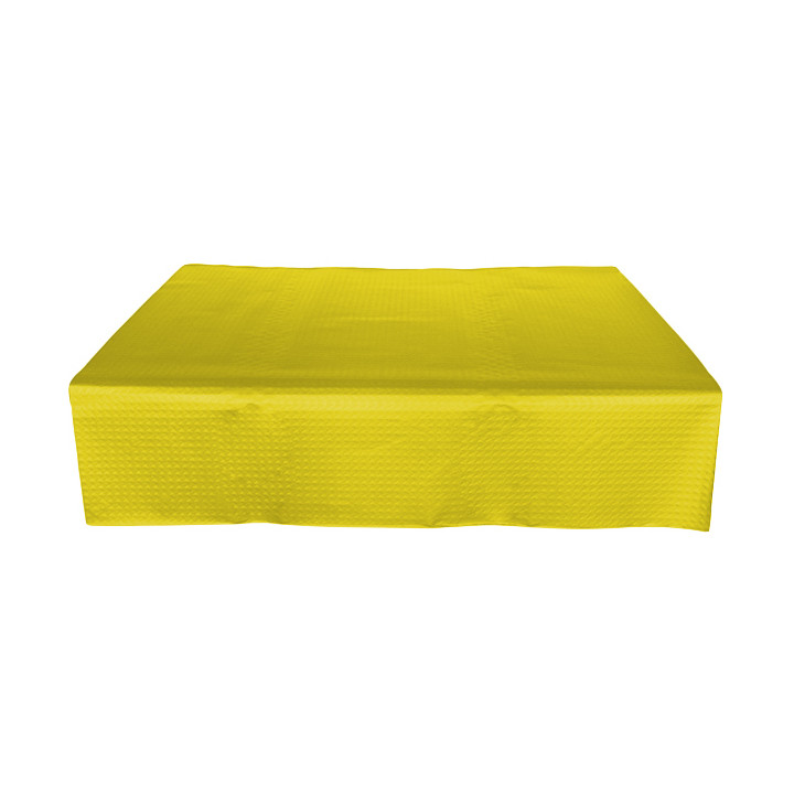 Pre-Cut Paper Tablecloth Yellow 40g 1,2x1,2m (300 Units)  