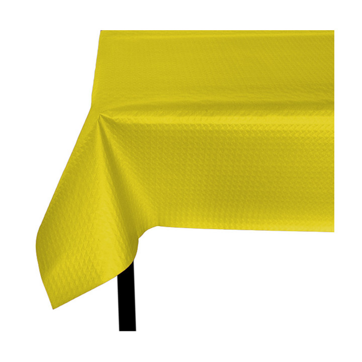 Pre-Cut Paper Tablecloth Yellow 40g 1,2x1,2m (300 Units)  