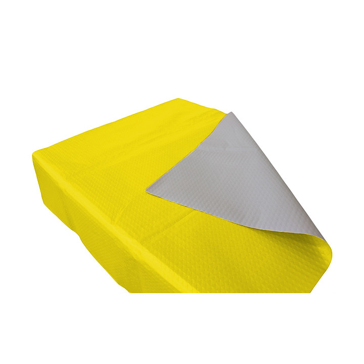 Pre-Cut Paper Tablecloth Yellow 40g 1,2x1,2m (300 Units)  
