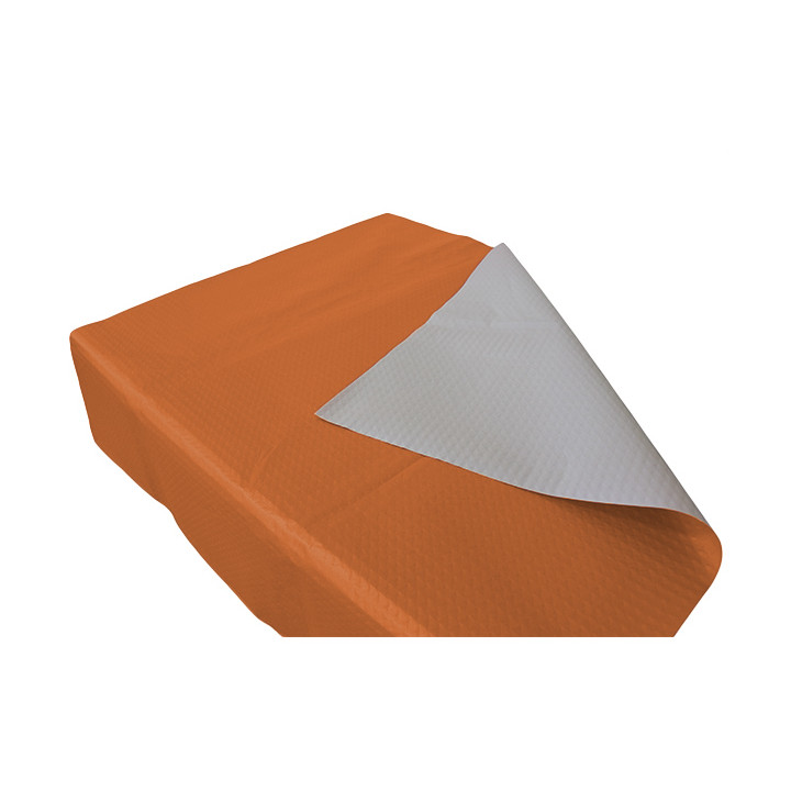 Pre-Cut Paper Tablecloth Orange 40g 1,2x1,2m (300 Units)  