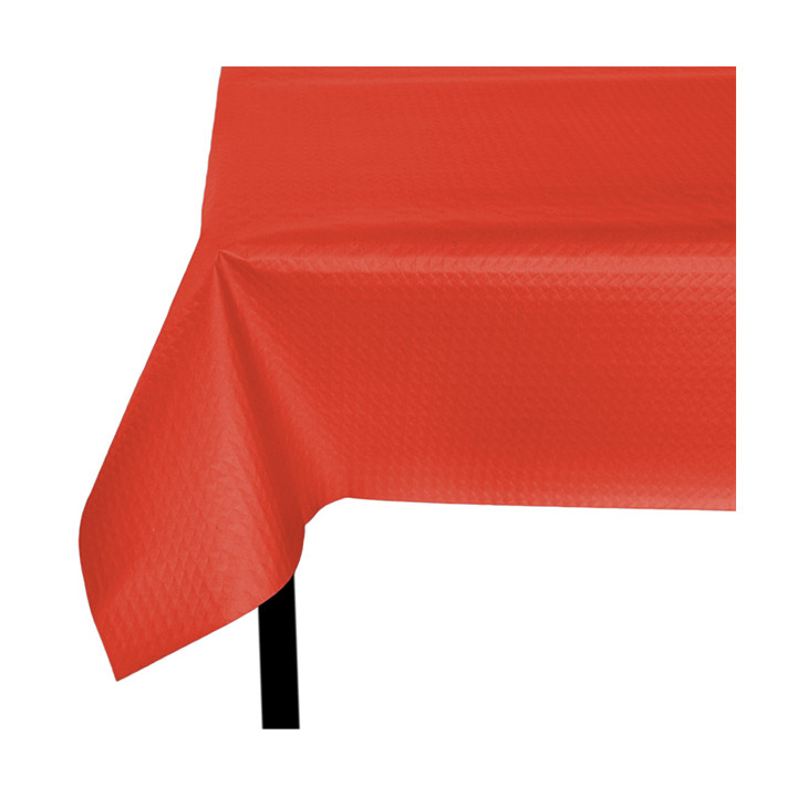 Pre-Cut Paper Tablecloth Red 40g 1,2x1,2m (300 Units)  