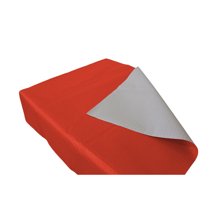 Pre-Cut Paper Tablecloth Red 40g 1,2x1,2m (300 Units)  