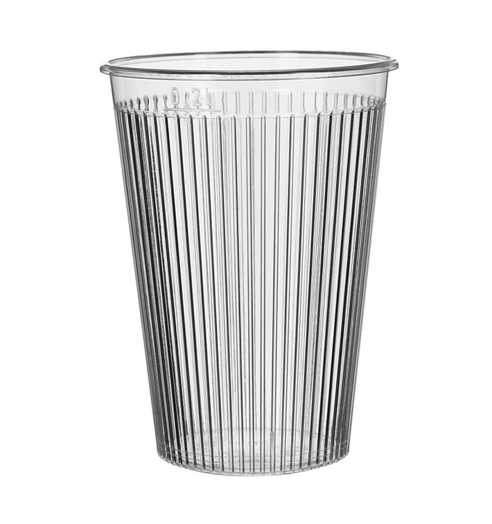 Plastic Cup PS "Ribbed" Clear 200 ml (25 Units) 