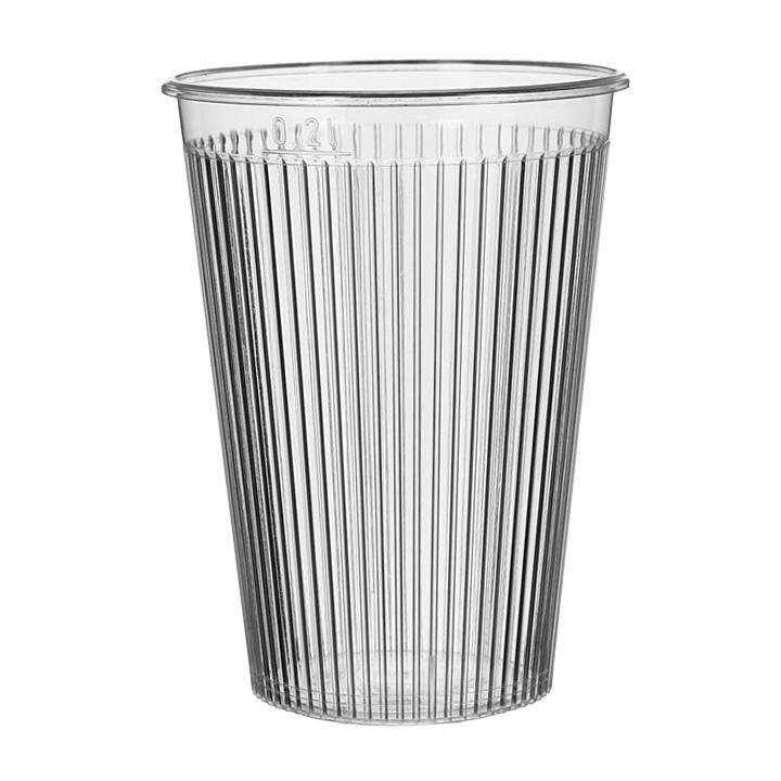 Plastic Cup PS "Ribbed" Clear 200 ml (25 Units) 
