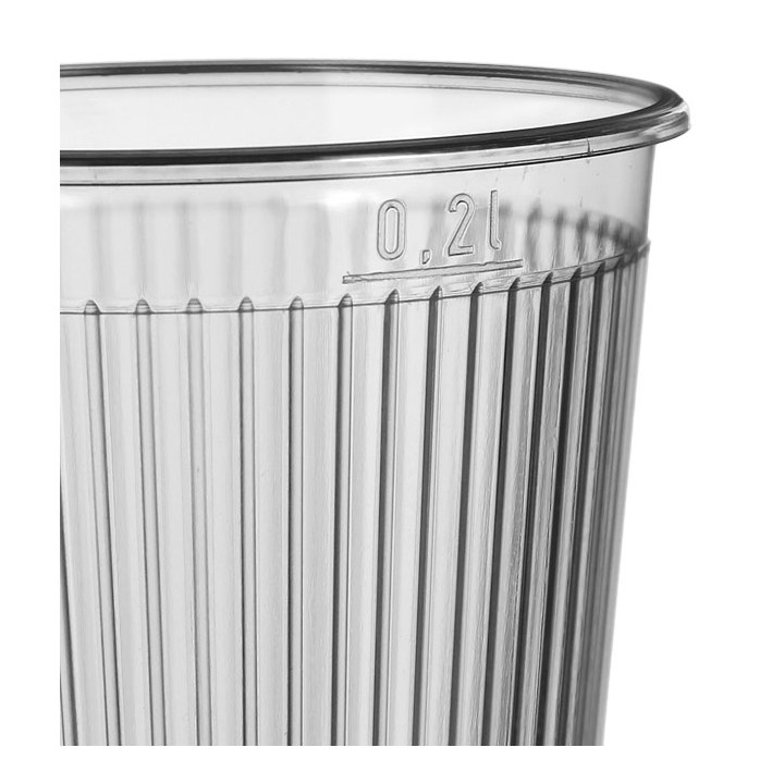 Plastic Cup PS "Ribbed" Clear 200 ml (1.000 Units)