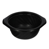 Plastic Deli Container PP Round Shape Black 400ml Ø14,4cm (100 Units)  