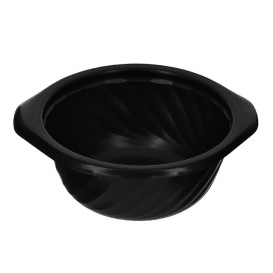 Plastic Deli Container PP Round Shape Black 400ml Ø14,4cm (100 Units)  