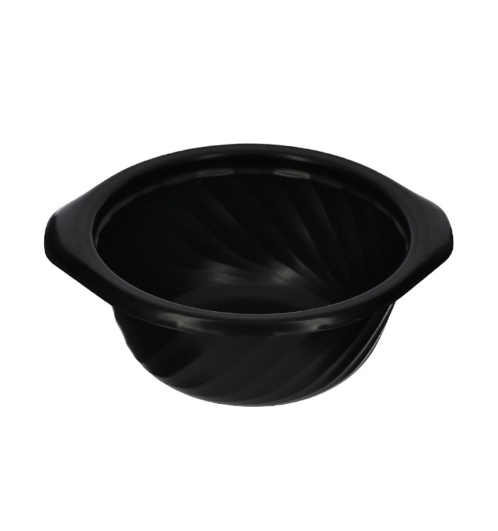 Plastic Deli Container PP Round Shape Black 400ml Ø14,4cm (100 Units)  