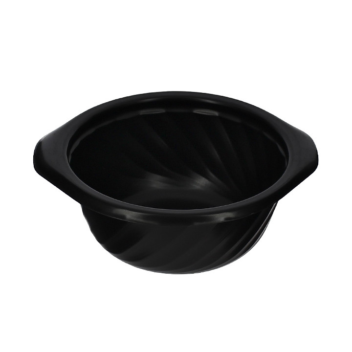Plastic Deli Container PP Round Shape Black 400ml Ø14,4cm (100 Units)  