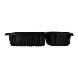 Plastic Container PP Rectangular Shape 2C 1250ml 25,5x18,9x4,5cm (320 Units)