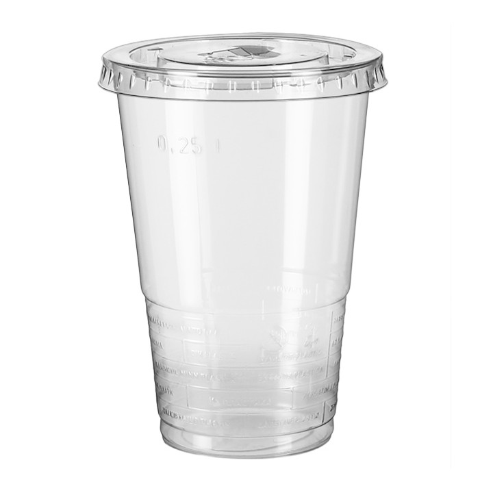 Plastic Lid with Straw Slot PP Transp. Ø7,9cm (50 Units)