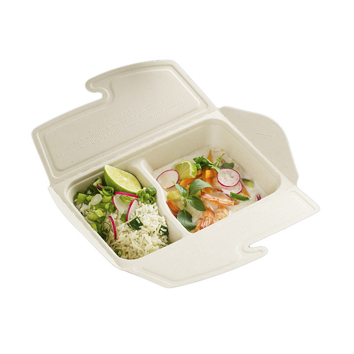 Package Sugarcane MenuBox 2C 21x15x5cm 800ml. (75 Units)