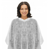 Disposable Plastic Cut Cape "TST" PP "SMS" White (10 Units)