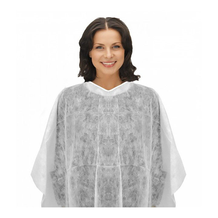 Disposable Plastic Cut Cape "TST" PP "SMS" White (10 Units)