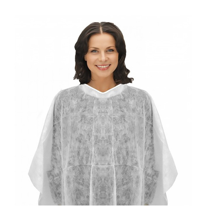 Disposable Plastic Cut Cape "TST" PP "SMS" White (200 Units)