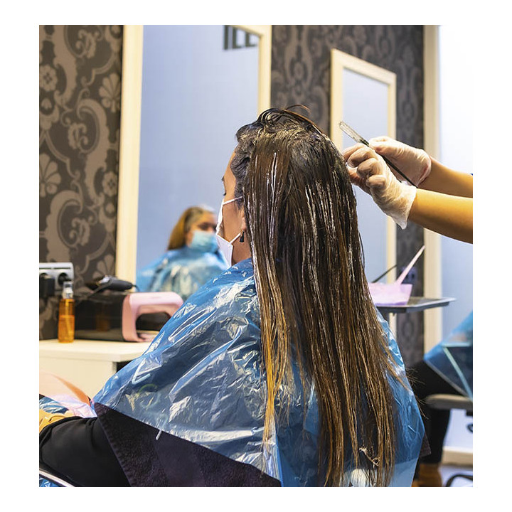 Disposable Plastic Dye Cape PE Blue 83x110cm (50 Units) 