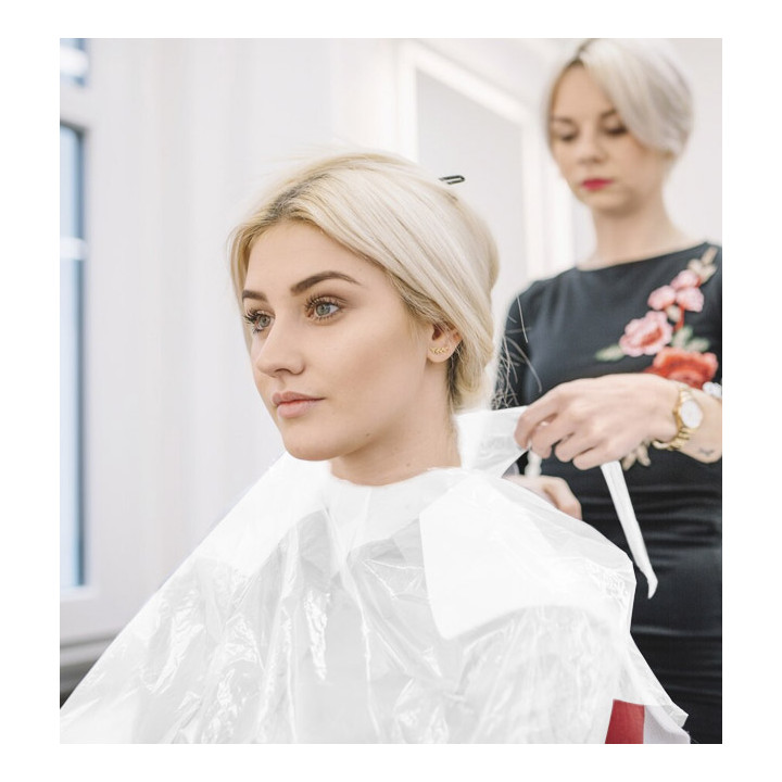 Disposable Plastic Dye Cape PE White 83x110cm (50 Units) 