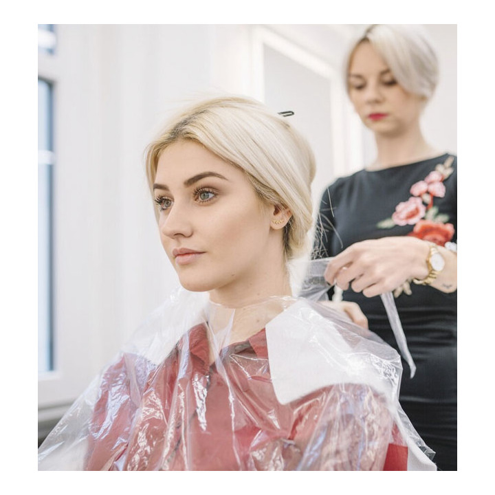 Disposable Plastic Dye Cape PE 83x110cm Clear (50 Units)