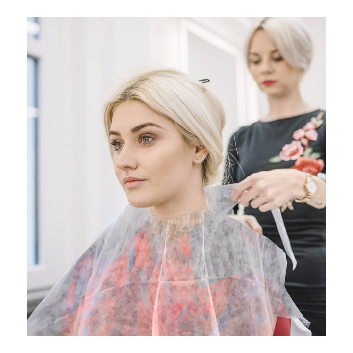 Disposable Plastic Cut Cape "TST" PP "SMS" White (200 Units)