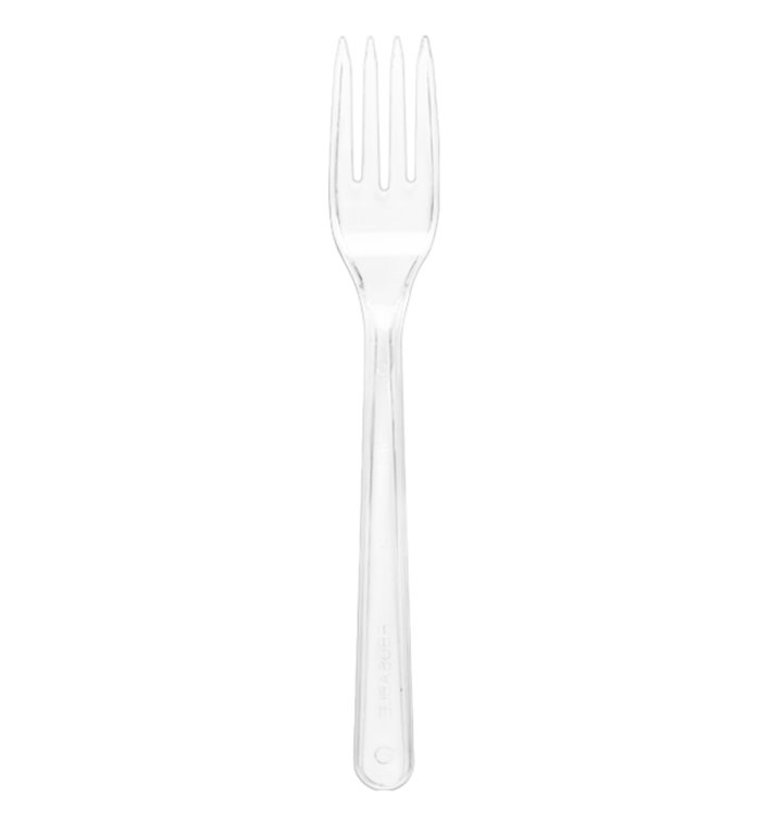 Reusable Plastic PS Fork Transparent 18cm (480 Units)