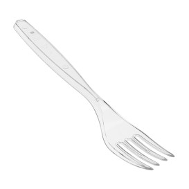 Reusable Plastic PS Fork Transparent 18cm (20 Units)