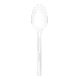 Reusable Plastic PS Teaspoon Transparent 12,5cm (30 Units)