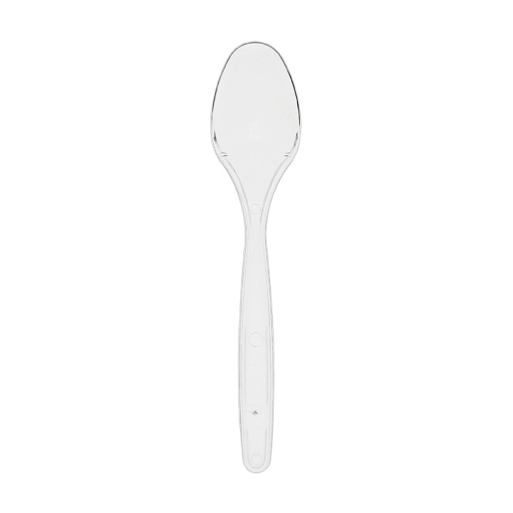 Reusable Plastic PS Teaspoon Transparent 12,5cm (30 Units)