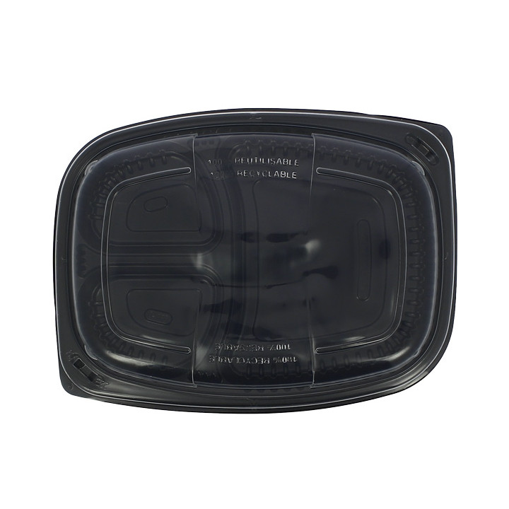 Plastic Lid Translucent Container PP 1050/1250ml 25,5x18,9x2cm (20 Units) 