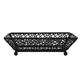 Basket Food Containers Steel Rectangular Shape Black 21x14x6,5cm (6 Units)