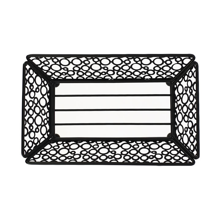 Basket Food Containers Steel Rectangular Shape Black 21x14x6,5cm (6 Units)