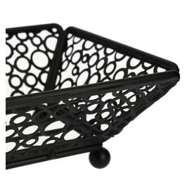 Basket Food Containers Steel Rectangular Shape Black 21x14x6,5cm (6 Units)