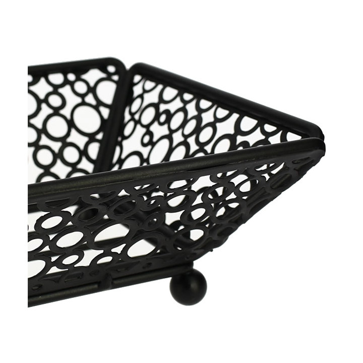 Basket Food Containers Steel Rectangular Shape Black 21x14x6,5cm (6 Units)