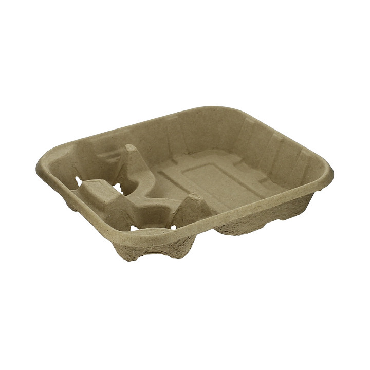 Paper Cup Carrier with 2 Holes and Food Tray (125 Units)