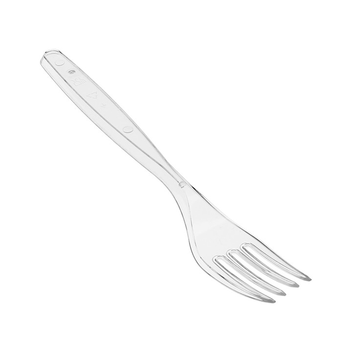 Reusable Fork PS "Diamant" Transparent 180mm (100 Units)