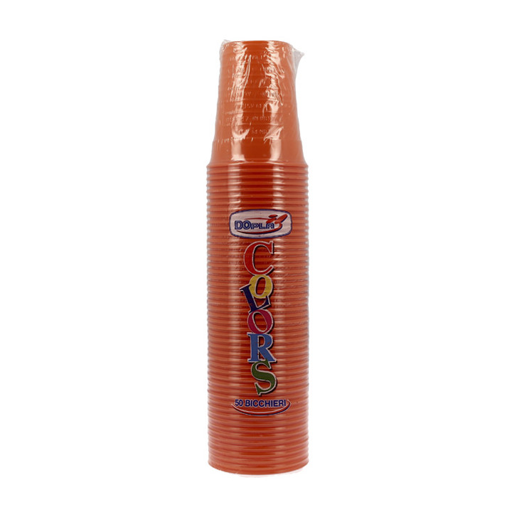 Plastic Cup PS Orange 200ml Ø7cm (50 Units) 